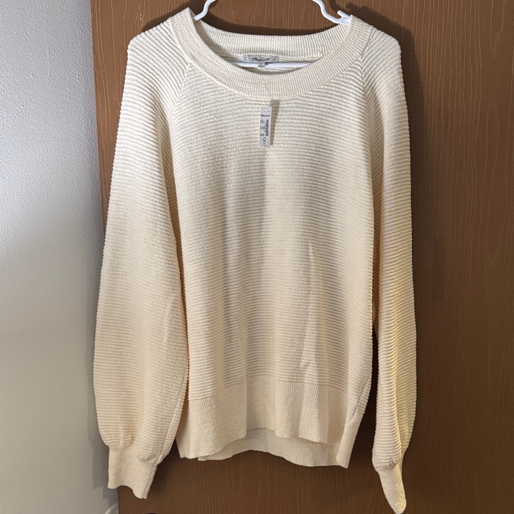 Madewell Cream Ribbed Sweater Size XL